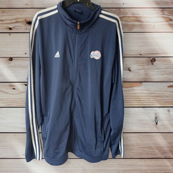 Adidas Clippers Navy Full-Zip Track Jacket  Mens Long Sleeve size XLarge tall - Picture 1 of 9